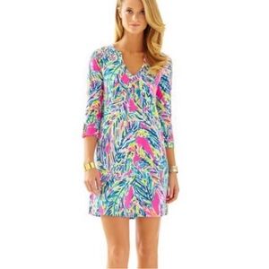 Lilly Pulitzer Rossmore V-Neck Multi Palm Reader T-Shirt Dress